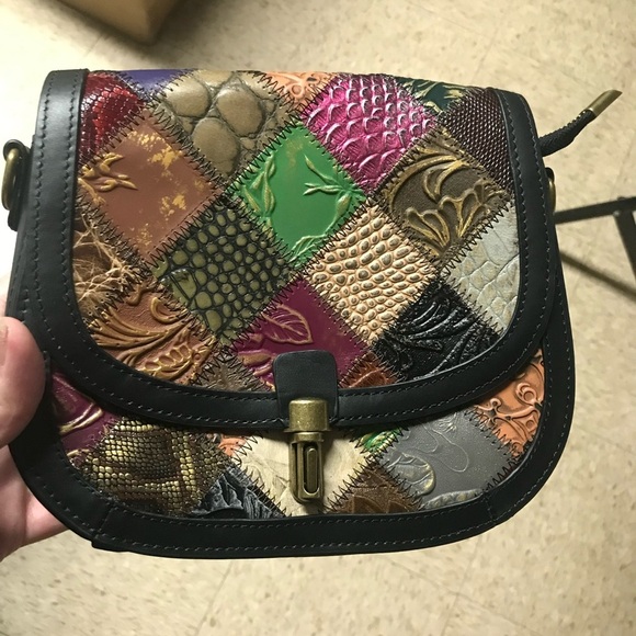 Patchwork leather crossbody purse - Picture 1 of 11